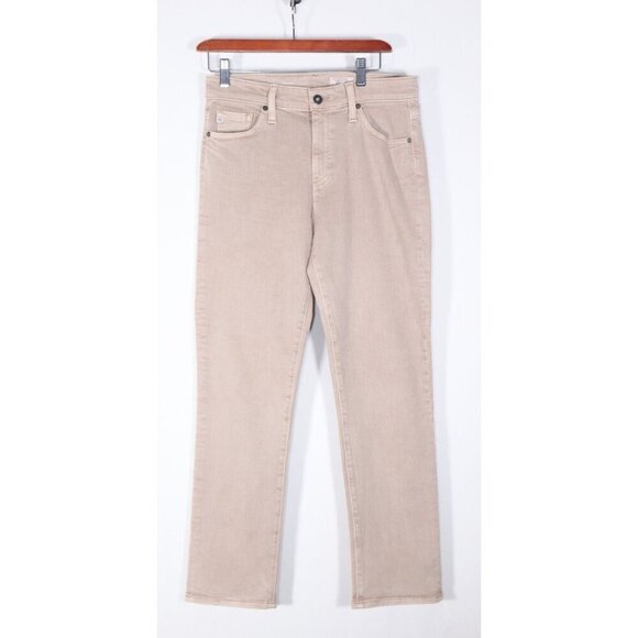 AG Adriano Goldschmied Women's 28 Beige Mari Crop Mid-Rise Slim Straight Jeans - Picture 8 of 13